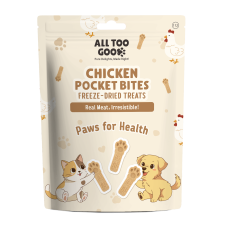 All Too Good Chicken Pocket Bites Freeze-Dried Treats Paws for Health 84g, ATG-PB-112, cat Treats, All Too Good, cat Food, catsmart, Food, Treats